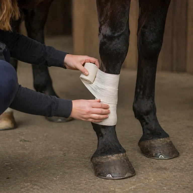 Leg being bandaged