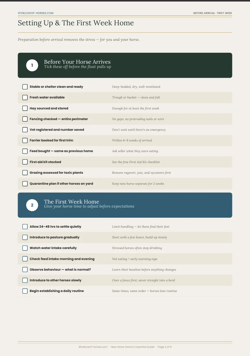 Before Arrival and First Week Checklist
