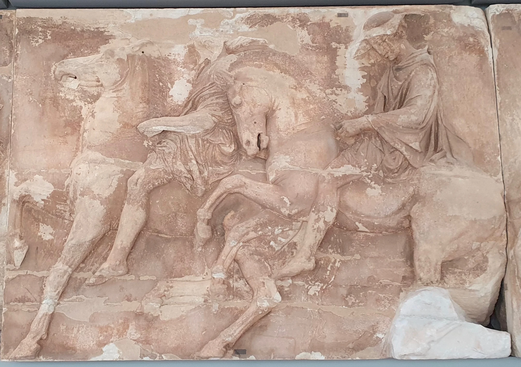 Parthenon Frieze — two horsemen on galloping horses, c.440 BC