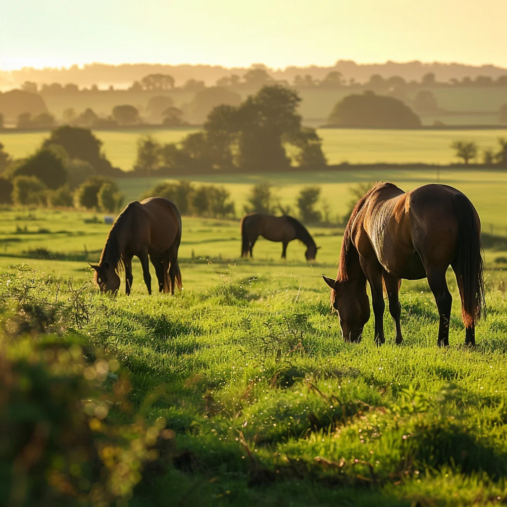 Horses grazing