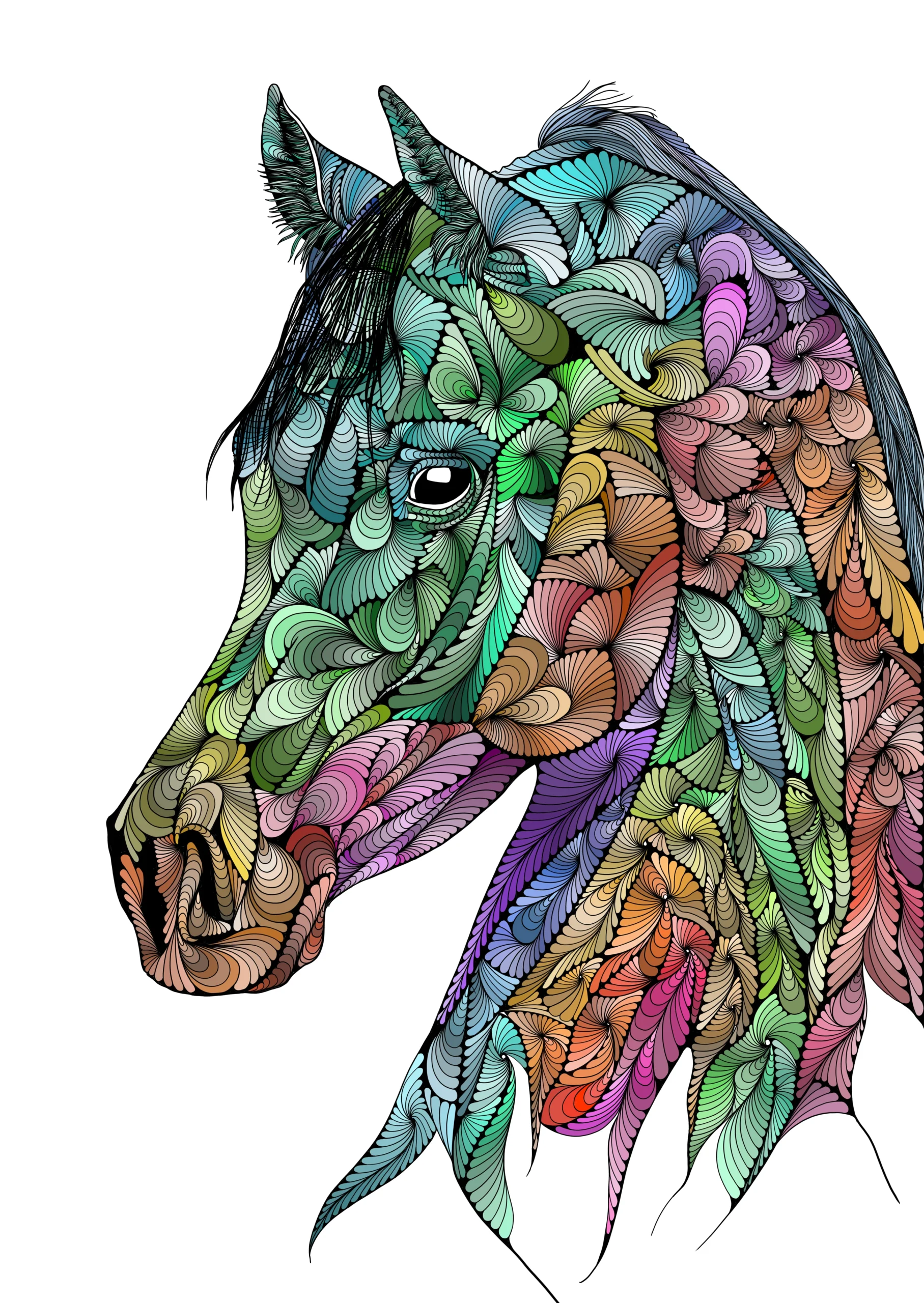 Free Zentangle Horse Art