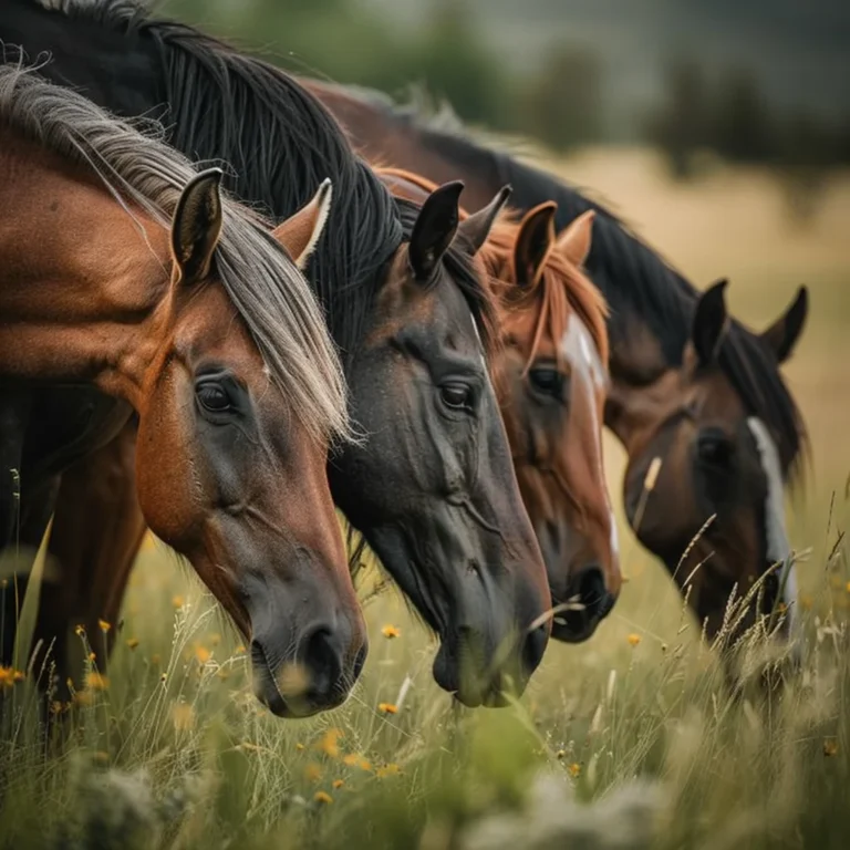 Horses grazing