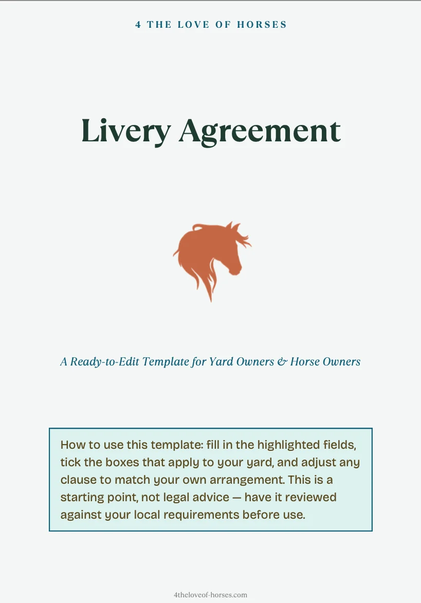 Livery Agreement Template — page 1 preview