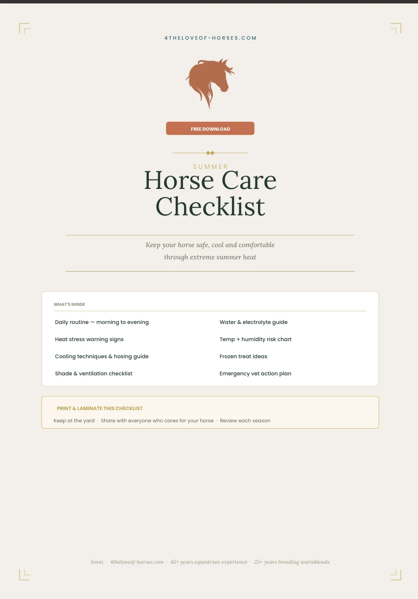 Summer Horse Care Checklist Cover