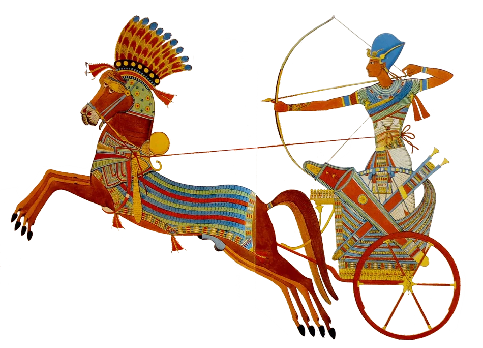 Ramesses II on chariot — ancient Egyptian relief