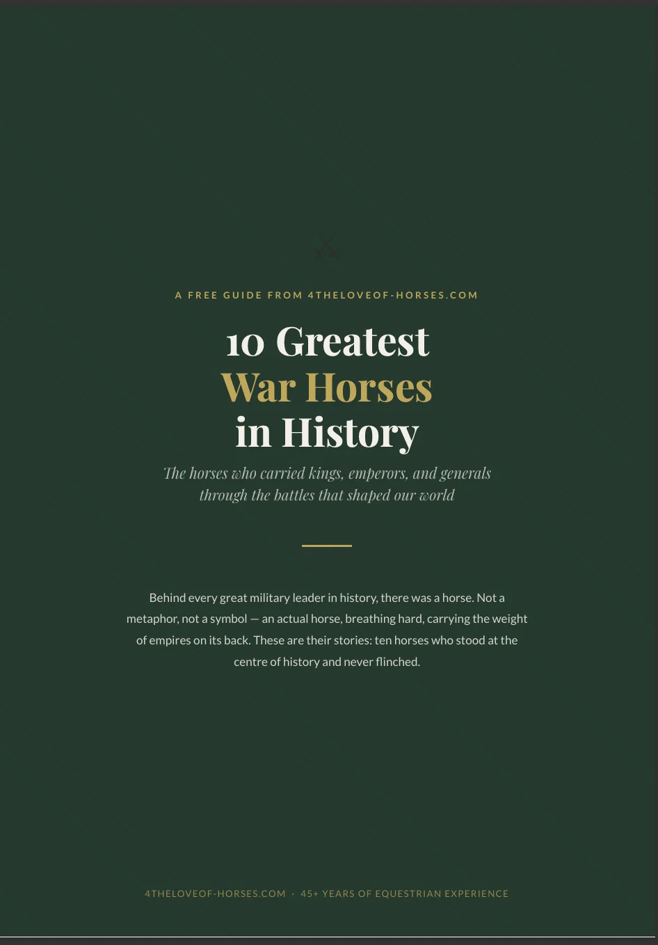 10 Greatest War Horses Guide — Page 1