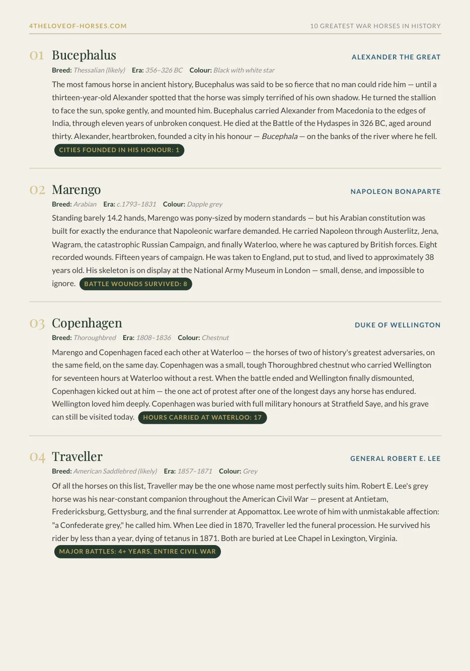 10 Greatest War Horses Guide — Page 2