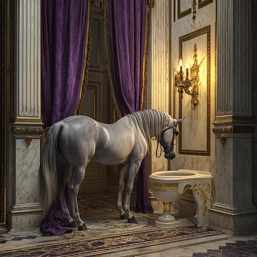 Caligula in his marble stable