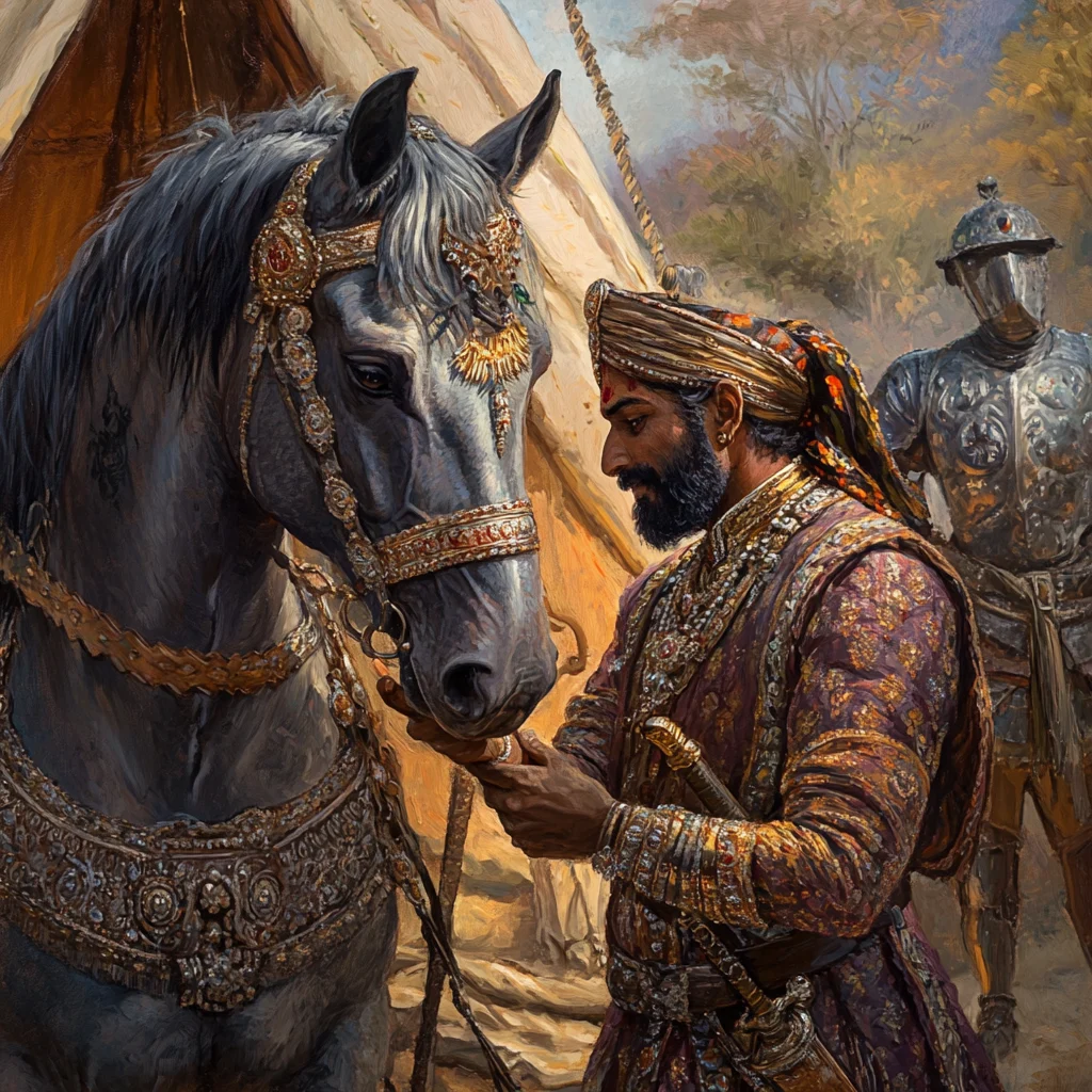 Chetak being cared for