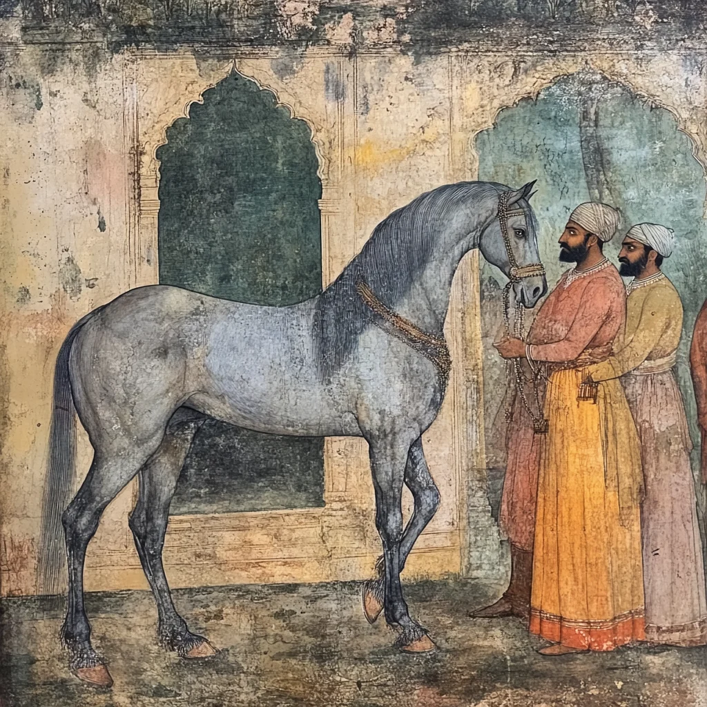 Chetak being presented to Maharana Pratap
